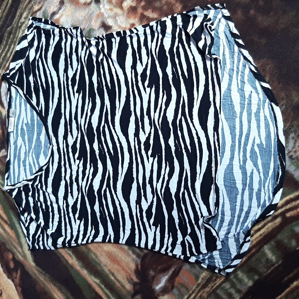 Cato Zebra Print Short Sleeve Top